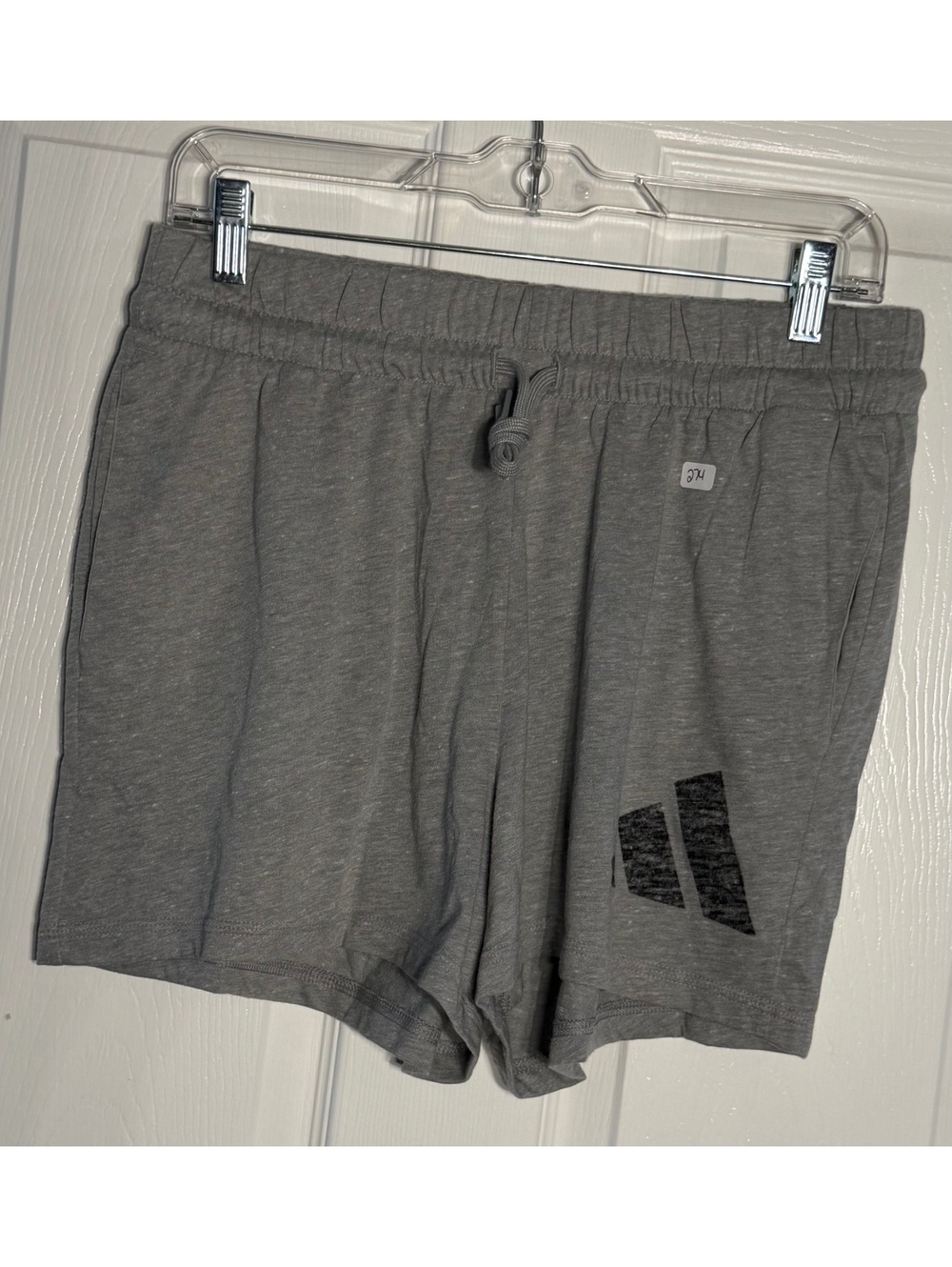 Adidas Gray Athletic Shorts with Drawstring Waist, Size L